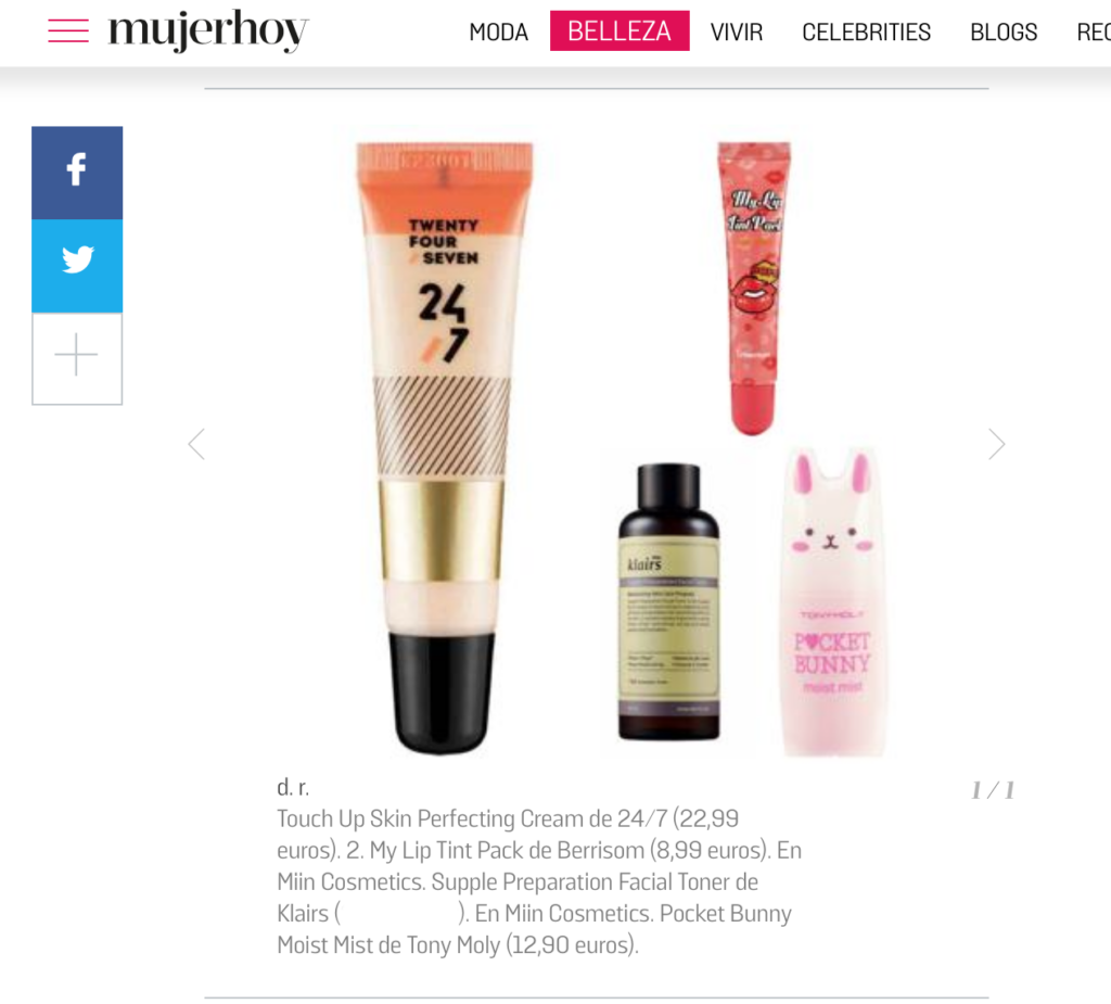 Klairs featured on Mujerhoy MUJER HOY - KLAIRS + 24_7