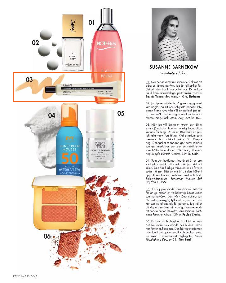 Klairs featured on Plaza plaza mag