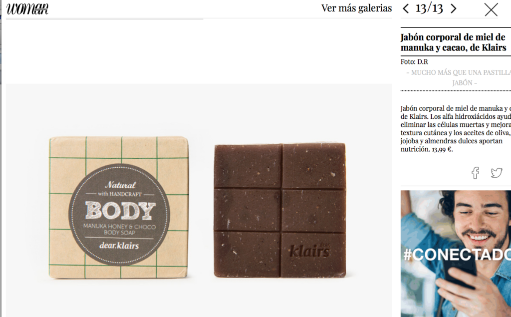 Klairs featured on Woman Spain