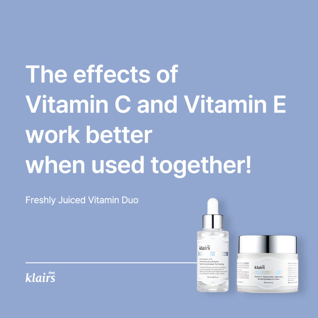Using vitamin E masks and vitamin C products together is more effective.