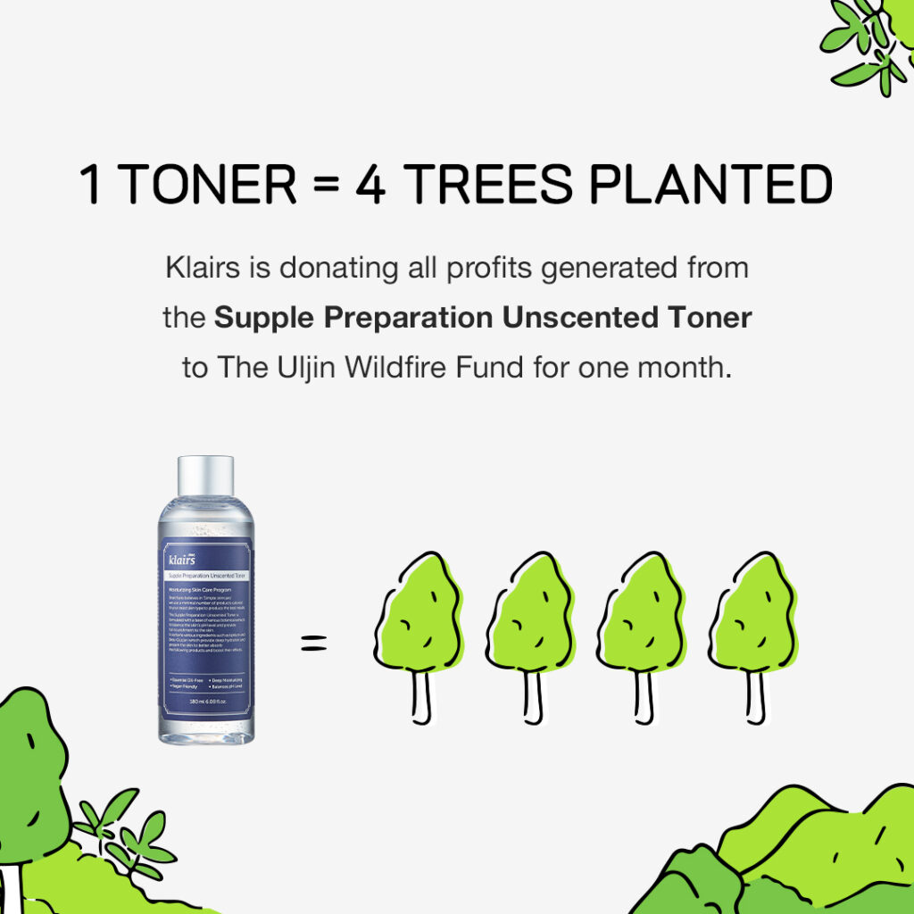 four trees will be planted for each Unscented Toner that is sold.