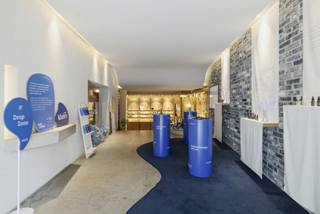 The 'Blue, Comma' project transforms these themes into a full sensory experience across three captivating floors of the flagship store.