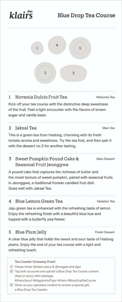 Tea Course is on Every Wednesday, Thursday, and the last Saturday of each month